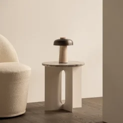 Audo bordlampe, sand/bronze, sten, 24,5 cm