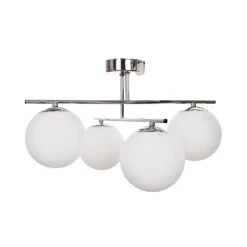 Aurora loftlampe, krom, Ø 50 cm, 4 lyskilder, glas, E14