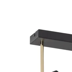 Axion loftlampe, 5 lyskilder, sort/guld, lang, stål