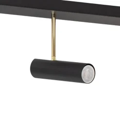 Axion loftlampe, 5 lyskilder, sort/guld, lang, stål