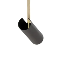 Axion loftlampe, 5 lyskilder, sort/guld, lang, stål