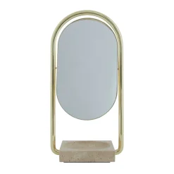 AYTM Angui bordspejl, guld, højde 35 cm, glas, marmor