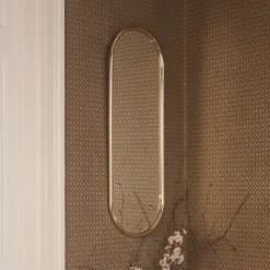 AYTM Angui-spejl, guldfarvet, højde 78 cm, glas, stål