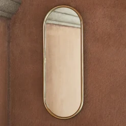 AYTM Angui-spejl, guldfarvet, højde 78 cm, glas, stål