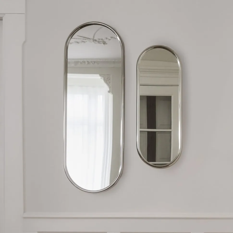 AYTM Angui-spejl, sølvfarvet, højde 78 cm, glas, stål