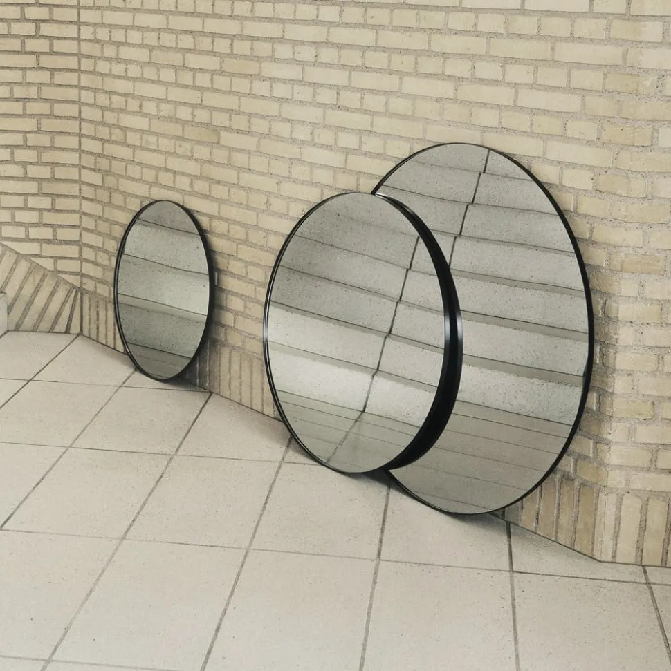 AYTM Circum-spejl, klar/sort, Ø 50 cm, glas, MDF-træ