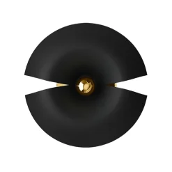 AYTM Cycnus væglampe, sort, Ø 30 cm, stik, aluminium, E27