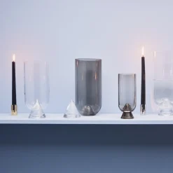 AYTM Glacies-vase, røgfarvet grå, højde 29 cm, glas, mundblæst