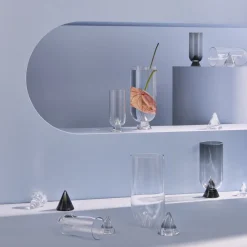 AYTM Glacies-vase, røgfarvet grå, højde 29 cm, glas, mundblæst