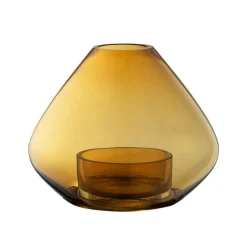 AYTM Lygte Uno, vase, rav, Ø 14 cm, højde 11 cm, glas