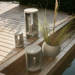 AYTM Ora lygte, gråbrun, højde 58,4 cm, glas, aluminium