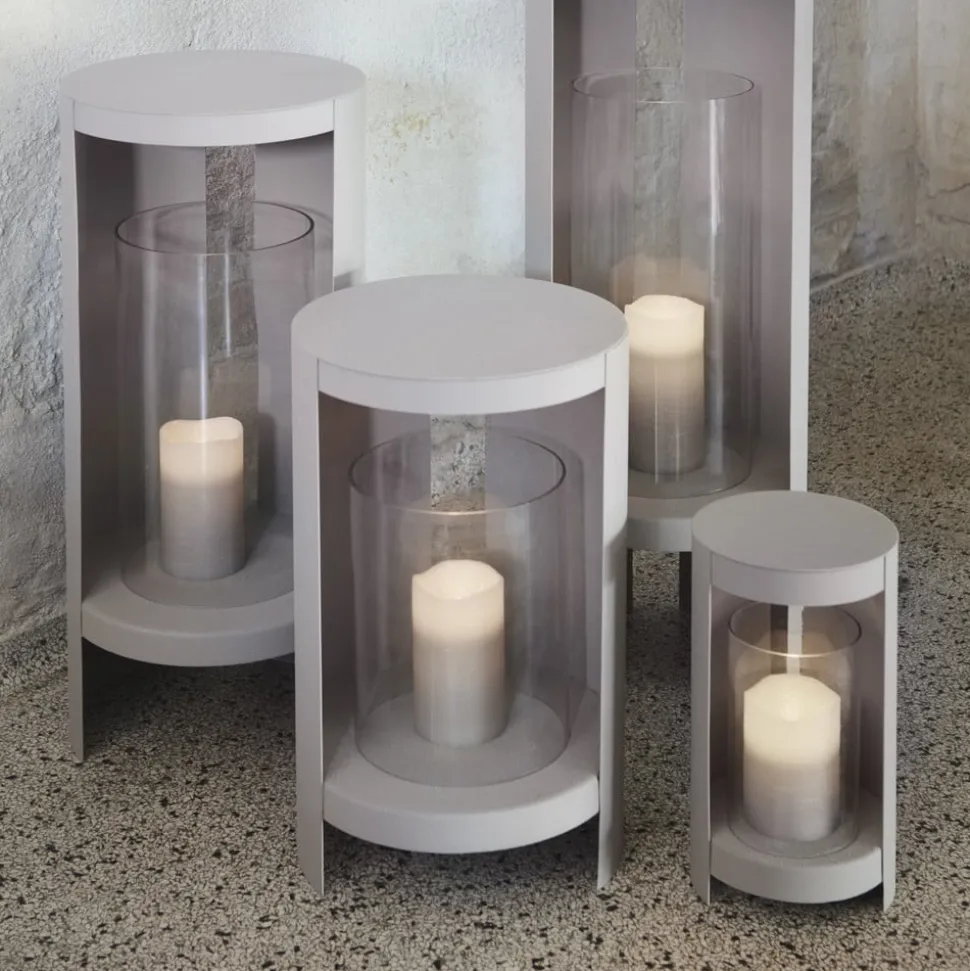 AYTM Ora lygte, gråbrun, højde 58,4 cm, glas, aluminium