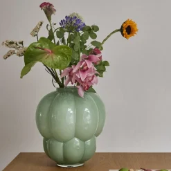 AYTM Uva-vase, glas, grøn, Ø 26 cm, højde 28 cm, mundblæst