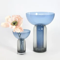AYTM Vase Torus, blå, Ø 25 cm, højde 33 cm, glas