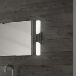 Badeværelses- og spejllampe Klak Brilo, sort, 32 cm