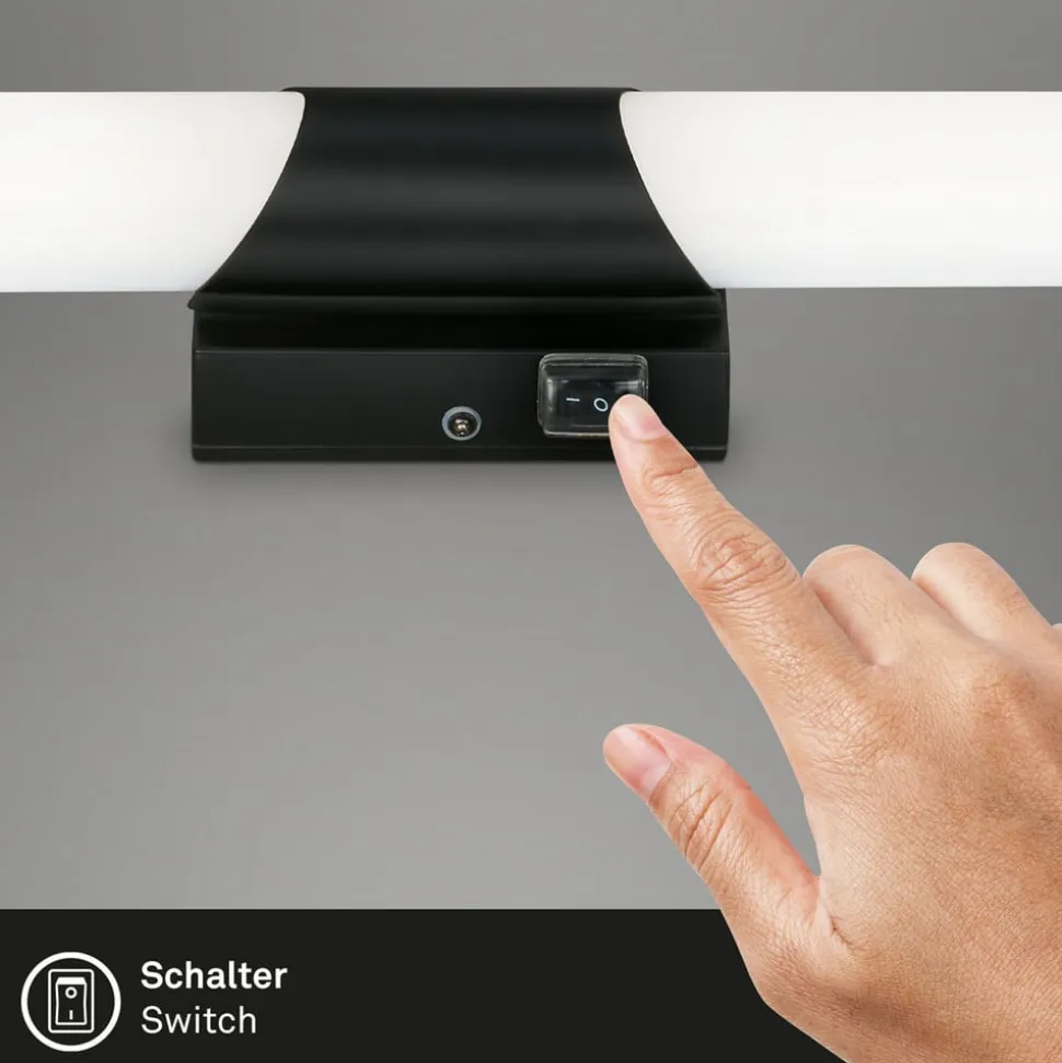 Badeværelses- og spejllampe Klak Brilo, sort, 32 cm