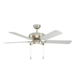 Ballina loftventilator, E27, mat nikkel, afbryder med træksnor