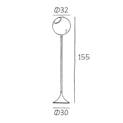 Ballroom gulvlampe, pink, glas, mundblæst, dæmpbar