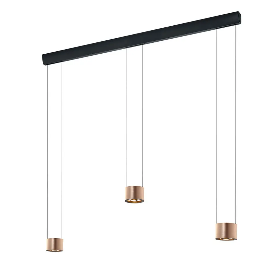 BANKAMP Impulse LED-hængelampe 3 lyskilde roséguld