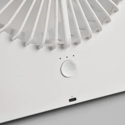 Batteridrevet bordventilator Breezy, hvid, støjsvag