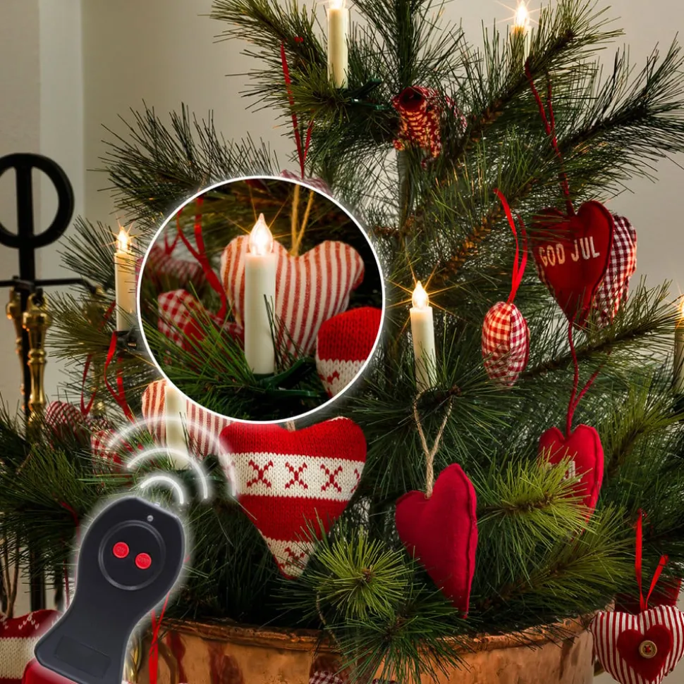 Batteridrevet juletræslys LED, hvid, 10 lyskilder