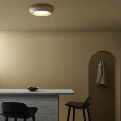 Beacon loftlampe Fjord, brun, gips, Ø 28 cm, GX53