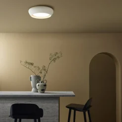 Beacon loftlampe Fjord, lysegrå, gips, Ø 28 cm, GX53