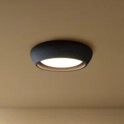 Beacon loftlampe Fjord, sort, gips, Ø 28 cm, GX53