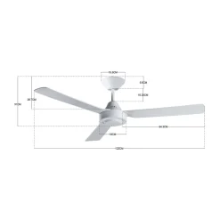 Beacon loftventilator Bayside Calypso hvid Ø 122 cm støjsvag