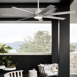 Beacon loftventilator med lys Atlanta hvid 142 cm støjsvag