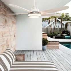 Beacon loftventilator med lys Louisville, hvid, støjsvag