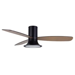 Beacon loftventilator med lys Flusso sort 132cm støjsvag