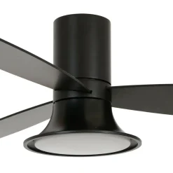 Beacon loftventilator med lys Flusso sort 132cm støjsvag
