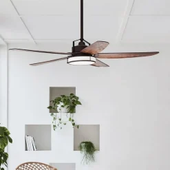 Beacon loftventilator med lys Louisville, bronze, støjsvag