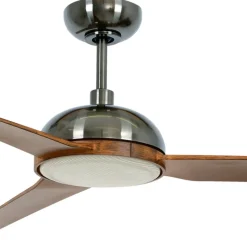 Beacon loftventilator med lys Unione, nikkel/koa, støjsvag