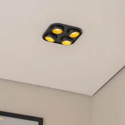 Bega LED indbygningsspot Studio Line sort/messing, 4 lyskilder.