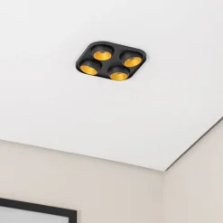 Bega LED indbygningsspot Studio Line sort/messing, 4 lyskilder.