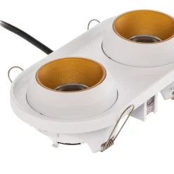 Bega LED indbygningsspot Studio Line, hvid/messing, 2 lyskilder.