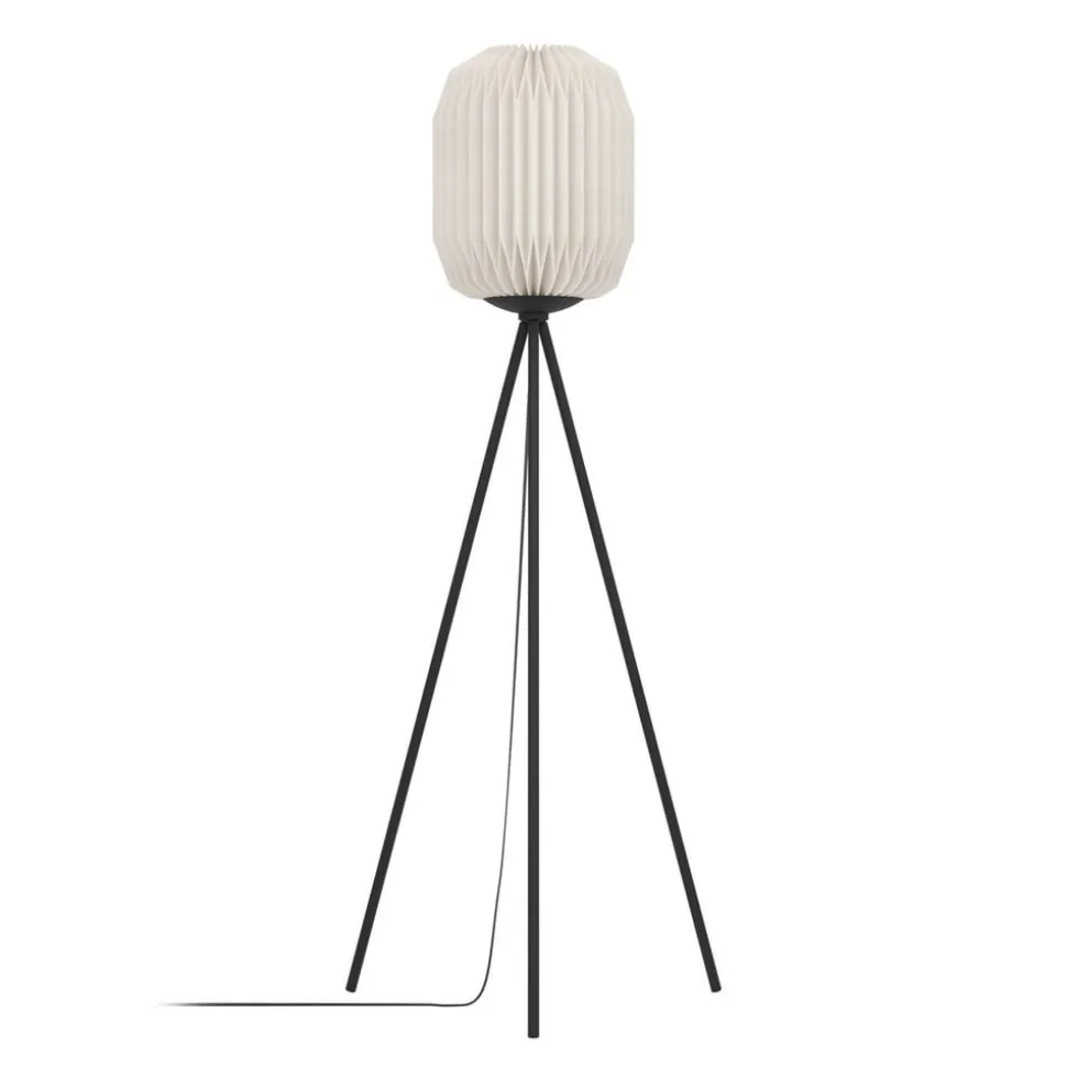 Belgrave gulvlampe, højde 141,5 cm, sort/hvid, metal