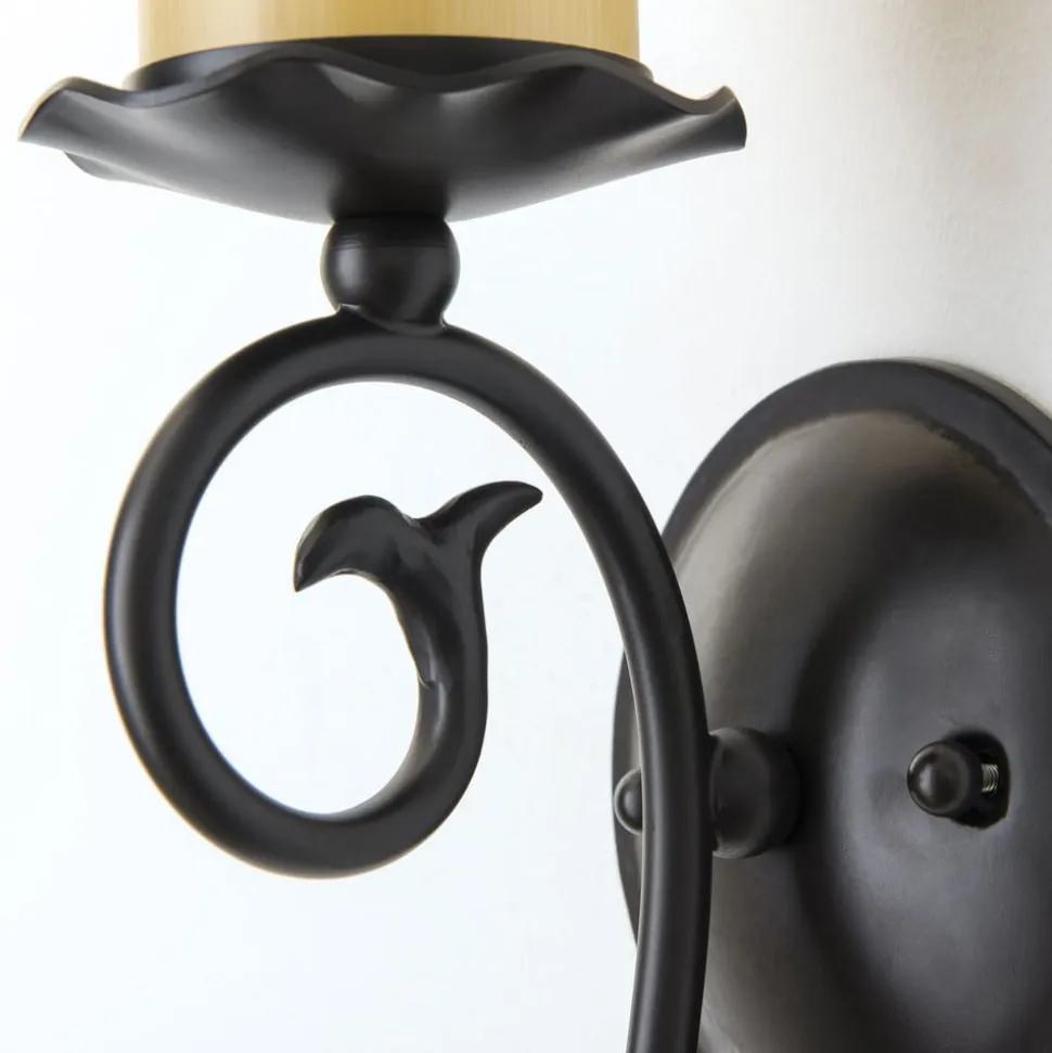 Bente væglampe, skærm i kerte-look