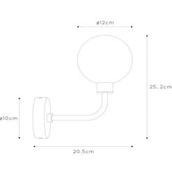 Berend væglampe af glas, højde 25,2 cm