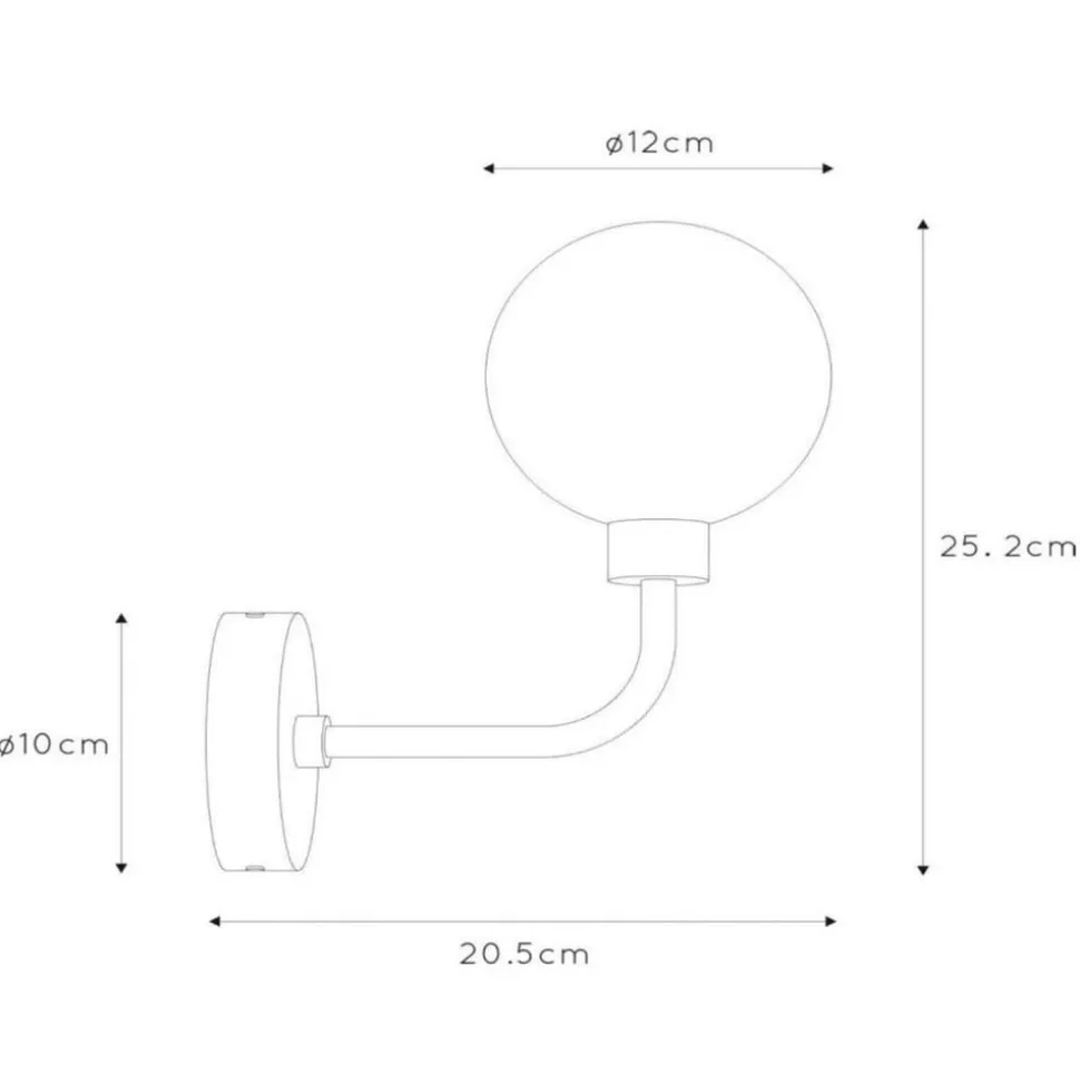 Berend væglampe af glas, højde 25,2 cm