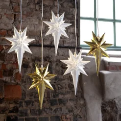 Betlehem dekostjerne af metal, hvid