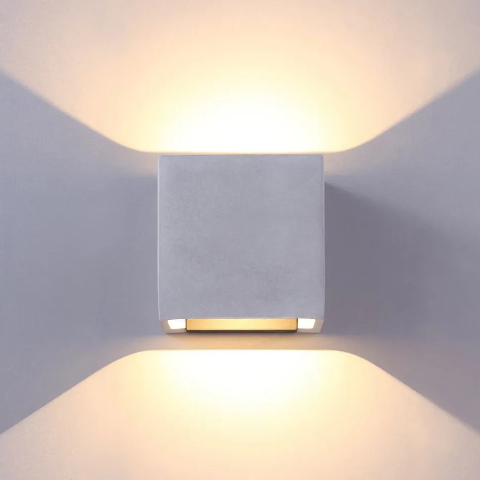 Betongrå LED udendørs væglampe Riak