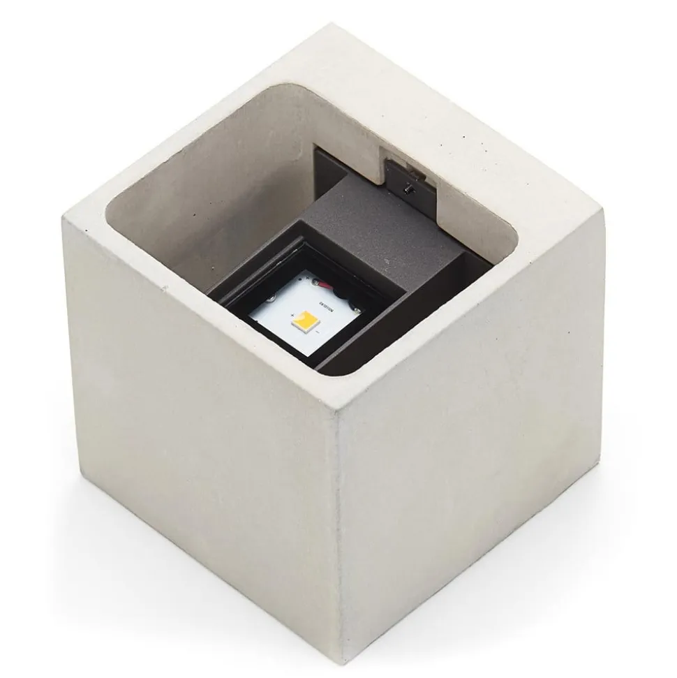 Betongrå LED udendørs væglampe Riak