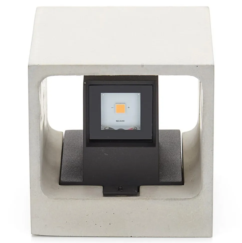 Betongrå LED udendørs væglampe Riak