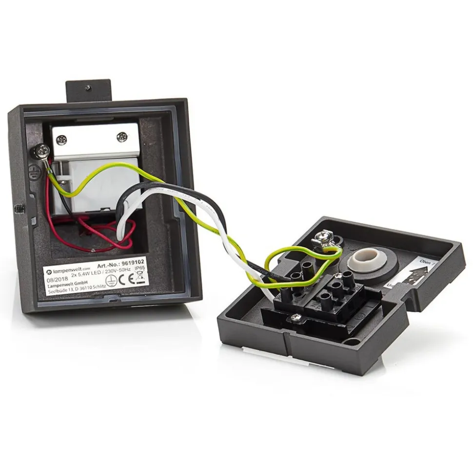 Betongrå LED udendørs væglampe Riak