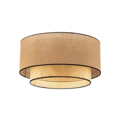 Big Boho loftlampe, rattan, beige/sort