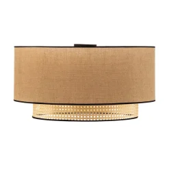 Big Boho loftlampe, rattan, beige/sort