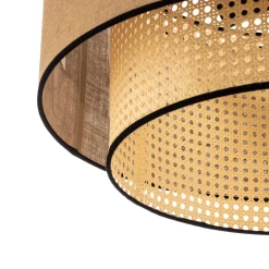 Big Boho loftlampe, rattan, beige/sort